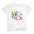 月夜の黒うさぎの水着少女 スタンダードTシャツ