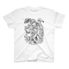 Cɐkeccooの不思議の国のアリス‐手描き風Vrモノクロ Regular Fit T-Shirt