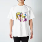 月夜の黒うさぎの水着少女 Regular Fit T-Shirt