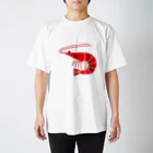 大森巳加商店（Ohmori Mika Shouten)のエビ（アカ） Regular Fit T-Shirt