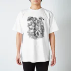 Cɐkeccooの不思議の国のアリス‐手描き風Vrモノクロ Regular Fit T-Shirt