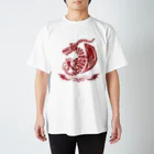 ねんどらんどSUZURI店のドラゴルーン魔生物研究所の紋章(紅) Regular Fit T-Shirt