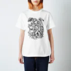 Cɐkeccooの不思議の国のアリス‐手描き風Vrモノクロ Regular Fit T-Shirt