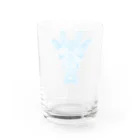 Cɐkeccooのおしゃれ好きなキリン(ジラフ)ブルー Water Glass :back