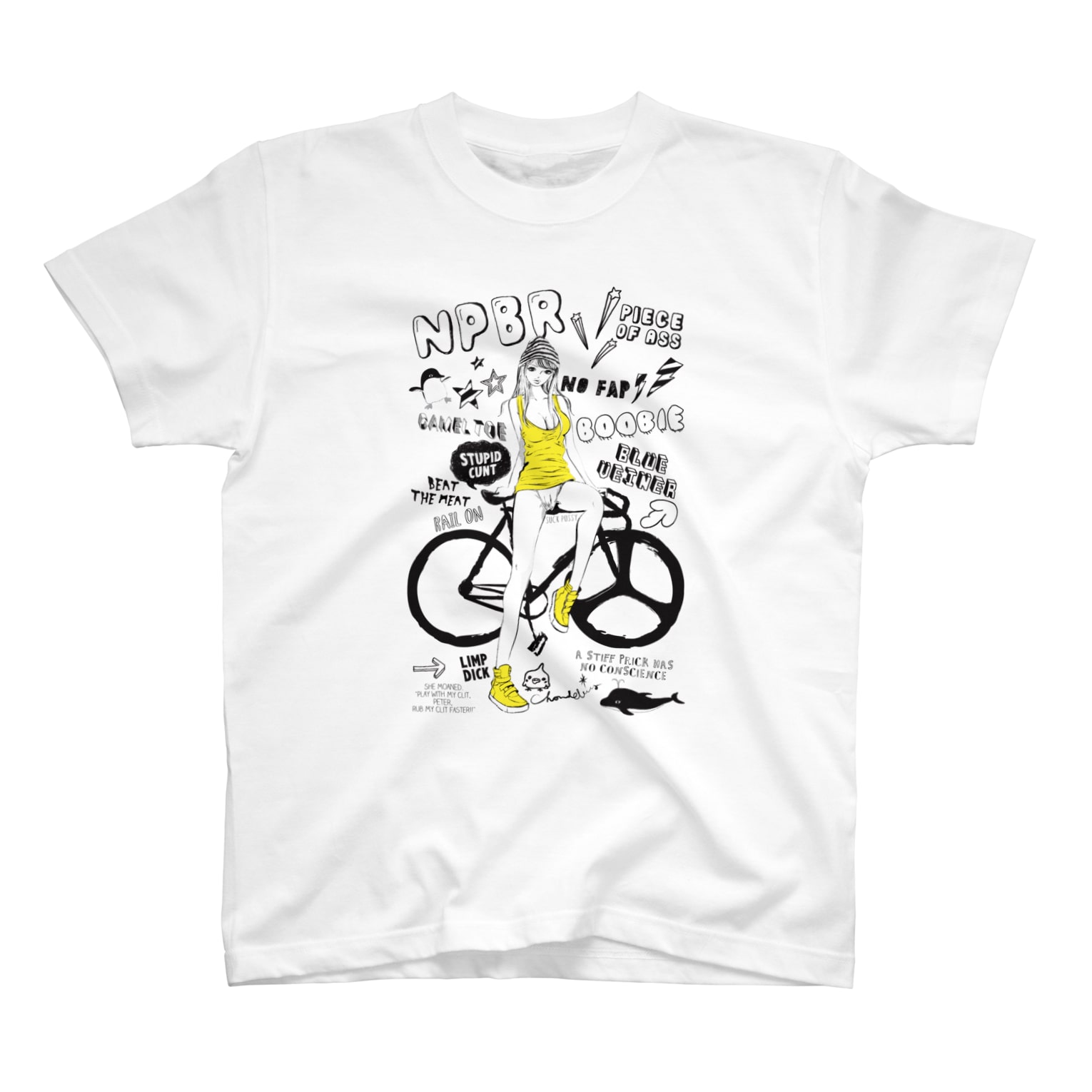 Npbr 自転車女子 ガーリーイラスト Loveclonesのtシャツ通販 Npbr 自転車女子 ガーリーイラスト Loveclonesのtシャツ通販