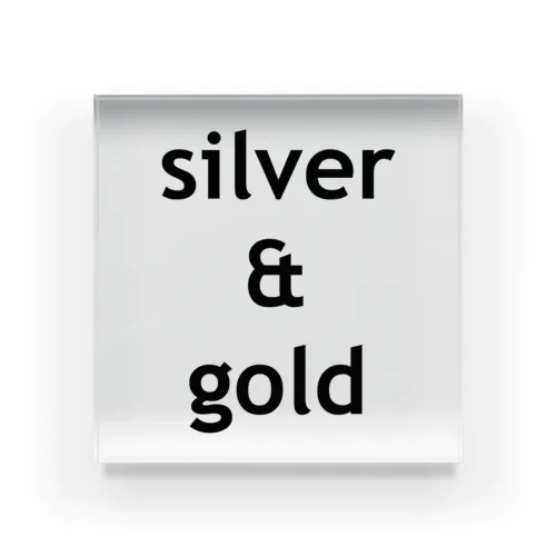 silver & gold Acrylic Block