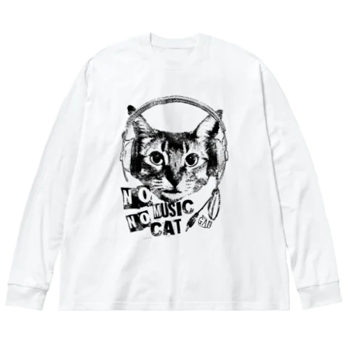 Nobigao Music Cat ビッグシルエットロングスリーブTシャツ