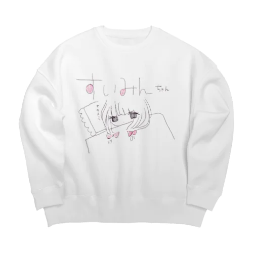 ぴんくのすいみん Big Crew Neck Sweatshirt