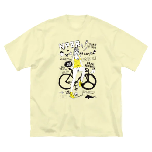 NPBR 自転車女子 ガーリーイラスト Big T-Shirt