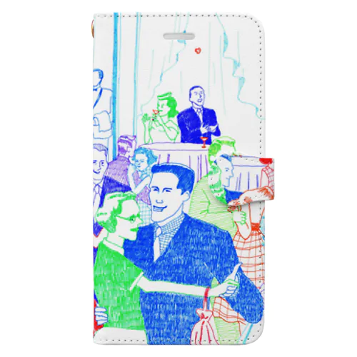 Jazz Party(白) Book-Style Smartphone Case