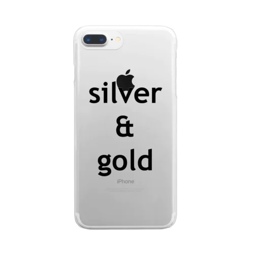 silver & gold クリアスマホケース