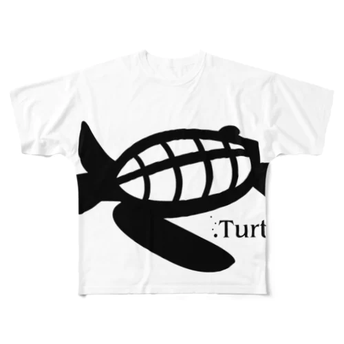 Turtle-Black All-Over Print T-Shirt