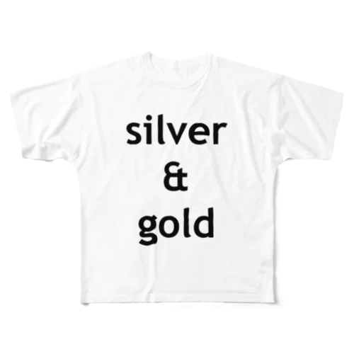 silver & gold All-Over Print T-Shirt