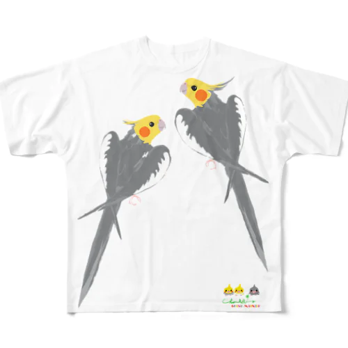 ノーマルオカメインコ　ごきげんポーズ中 All-Over Print T-Shirt