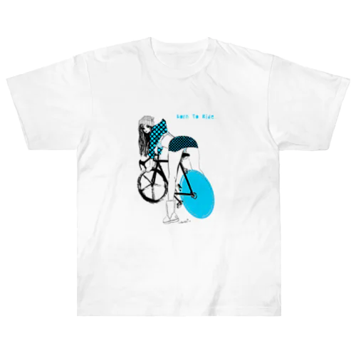 自転車 ガールプリント ヘビーウェイトTシャツ