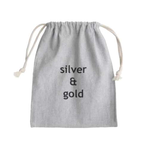 silver & gold Mini Drawstring Bag