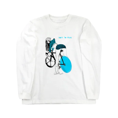 自転車 ガールプリント ロングスリーブTシャツ