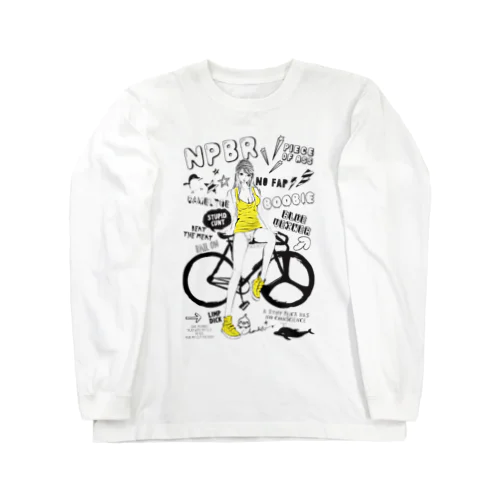 NPBR 自転車女子 ガーリーイラスト Long Sleeve T-Shirt