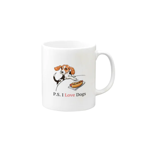 P.S. I Love Dogs（ホット・ドッグ） マグカップ