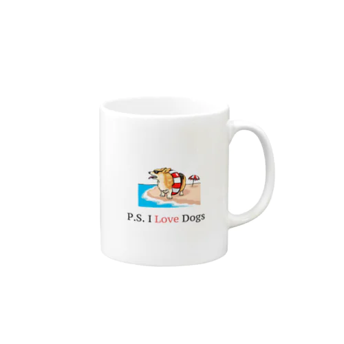 P.S. I Love Dogs（ビーチ・ドッグ） Mug