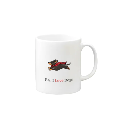 P.S. I Love Dogs（スーパードッグ） マグカップ