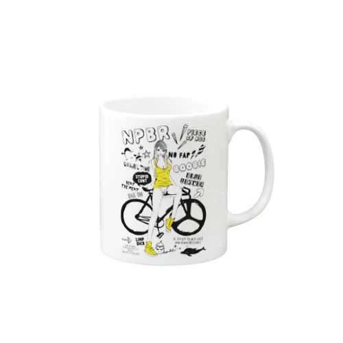 NPBR 自転車女子 ガーリーイラスト Mug