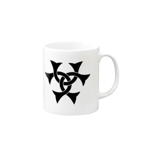 家紋 三つ組み鍬形 Mug