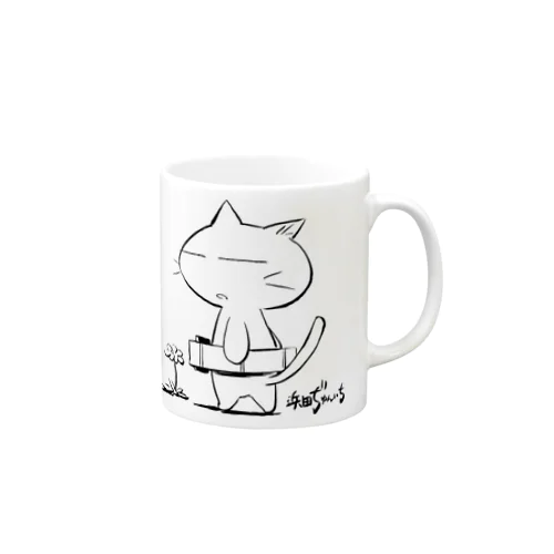 ねこガンマン(花と猫) Mug