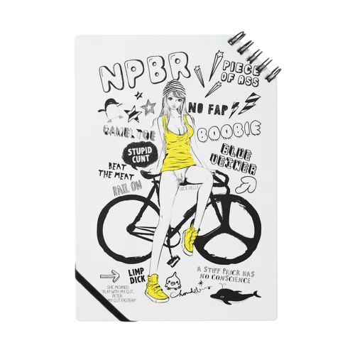 NPBR 自転車女子 ガーリーイラスト ノート
