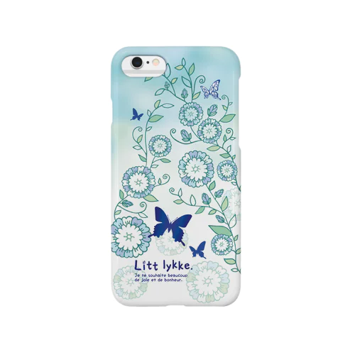 Litt lykke. チョウチョ柄（Sky Blue） Smartphone Case