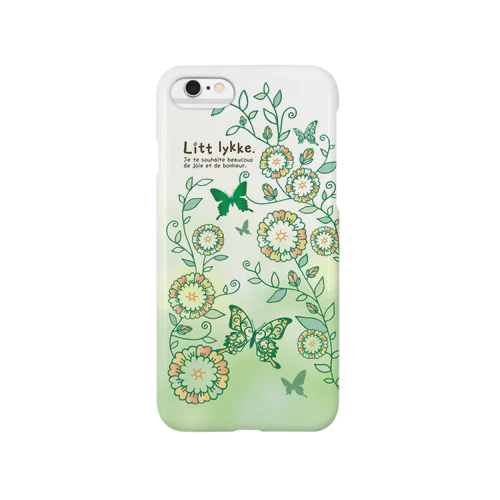 Litt lykke. チョウチョ柄（Green） Smartphone Case