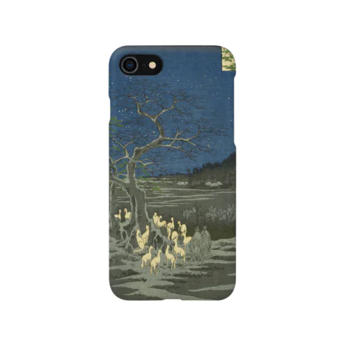 名所江戸百景 王子装束ゑの木大晦日の狐火【浮世絵・妖怪】 iPhone Smartphone Case