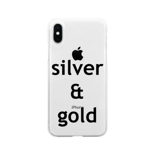 silver & gold Soft Clear Smartphone Case