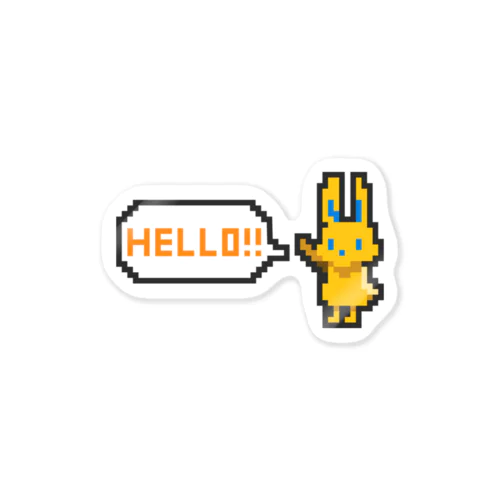 ドット絵風うさぎ「HELLO!!」 Sticker