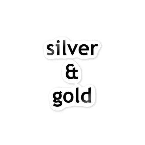 silver & gold ステッカー