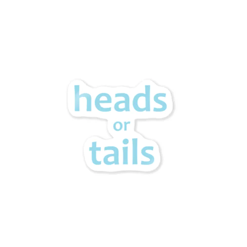 heads or tails・baby blue ステッカー