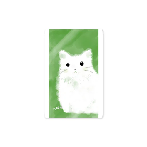 001.cat-white Sticker