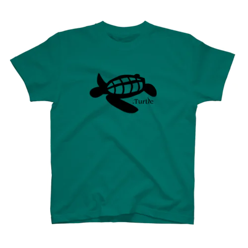 Turtle-Black Regular Fit T-Shirt