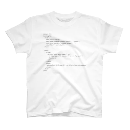 HTML5Tシャツ スタンダードTシャツ