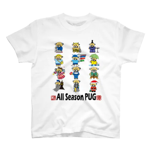 1年中パグ Regular Fit T-Shirt