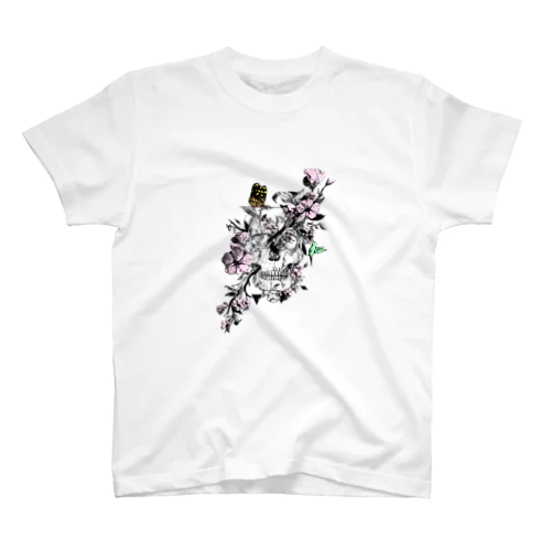 髑髏と花 スタンダードTシャツ