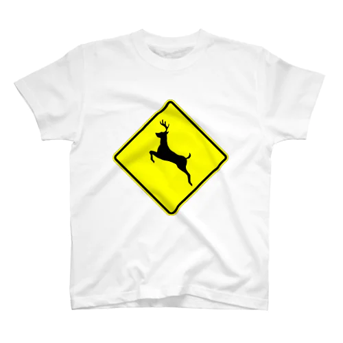 鹿飛び出し注意 Regular Fit T-Shirt