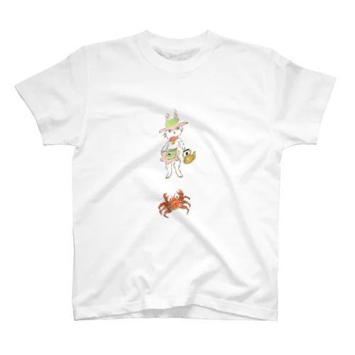 うさぎのマミィと毛蟹 Regular Fit T-Shirt