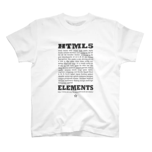 HTML5 プリント Regular Fit T-Shirt