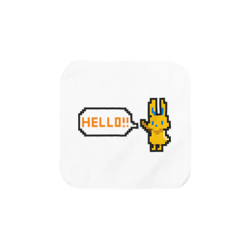 ドット絵風うさぎ「HELLO!!」 Towel Handkerchief