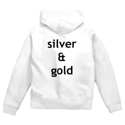 silver & gold Zip Hoodie