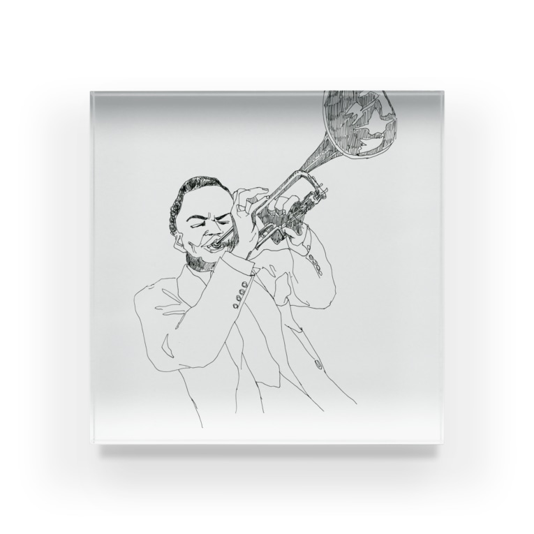 Jazz トランペット 古屋智子 Tomokofuruya Tomotomosann のアクリルブロック通販 Suzuri スズリ