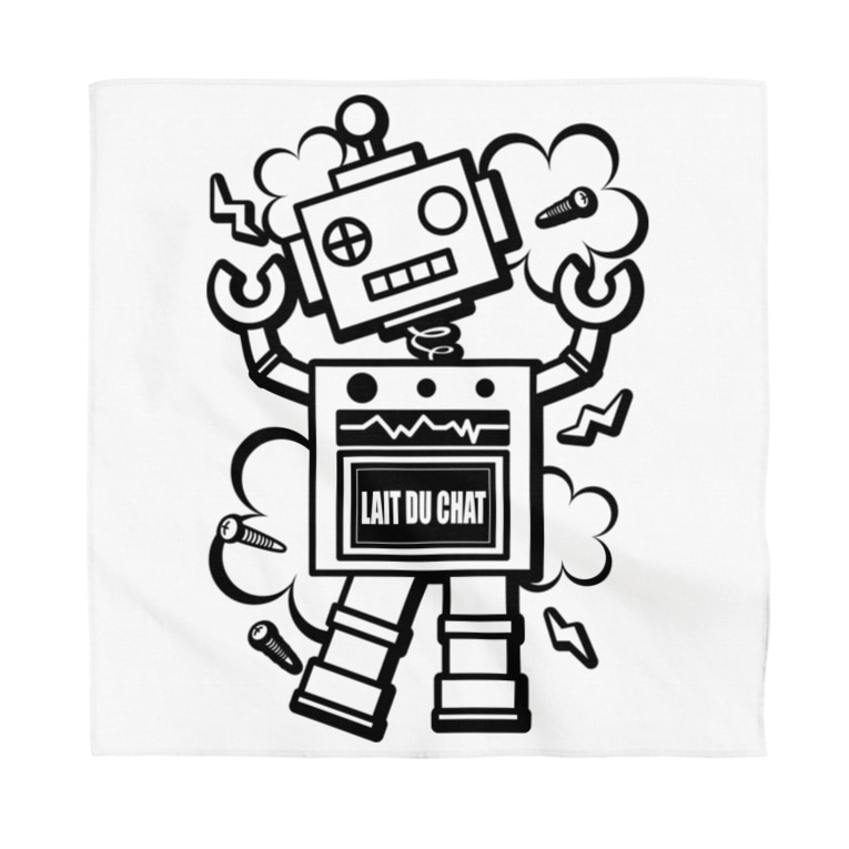 レトロ ロボット ポンコツ モノクロ Cɐkeccoo Bgatann のバンダナ通販 Suzuri スズリ レトロ ロボット ポンコツ モノクロ Cɐkeccoo Bgatann のバンダナ通販 Suzuri スズリ