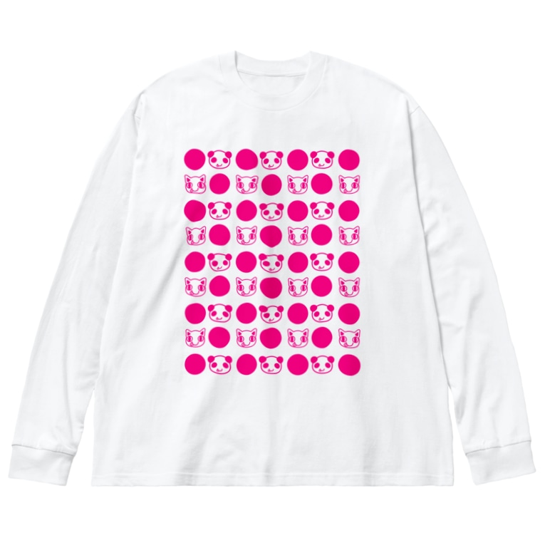 もぐもぐふれんず もぐもぐドット ピンク Cɐkeccoo Bgatann のビッグシルエットロングスリーブtシャツ通販 Suzuri スズリ