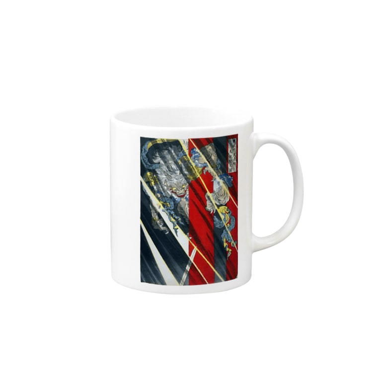 月岡芳年 羅城門渡辺綱鬼腕斬之図 茨木童子 浮世絵 妖怪 Mugs By 和もの雑貨 玉兎 Fukusuke Suzuri 月岡芳年 羅城門渡辺綱鬼腕斬之図 茨木童子 浮世絵 妖怪 Mugs By 和もの雑貨 玉兎 Fukusuke Suzuri